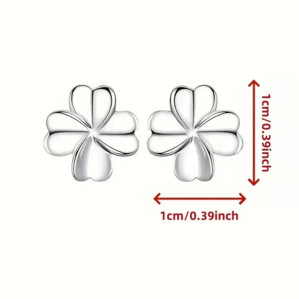 Four Leaf Clover Silver Earrings